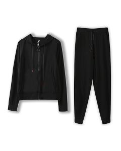 Women's long sleeves casual outfit - Black Q503